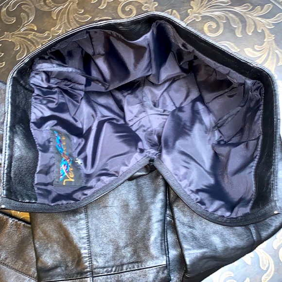 Verducci Black 100% Leather Pants Back Zipper Fully Lined Mint Condition Size 6 - Picture 6 of 8